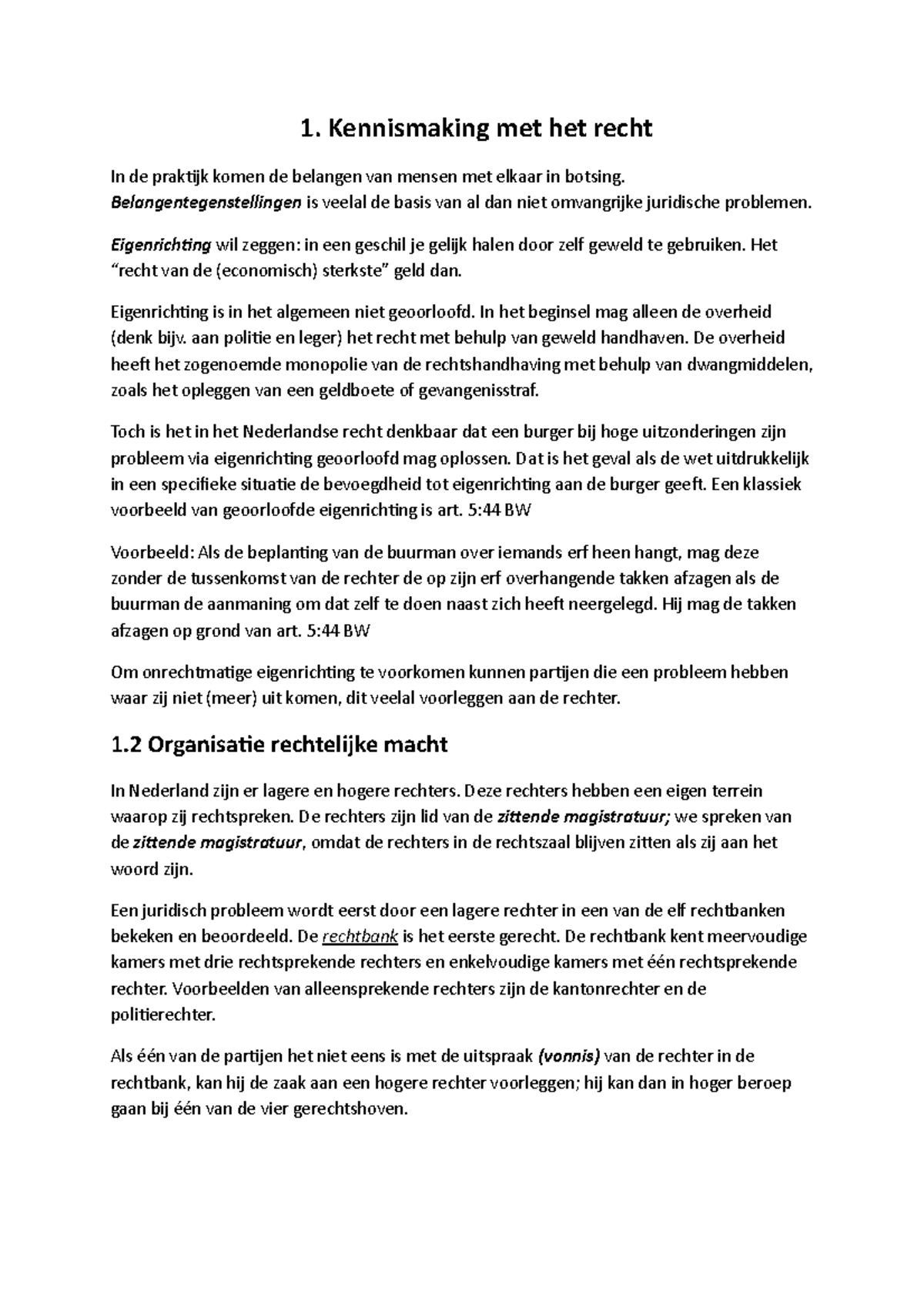 Samenvatting Inleiding Recht - 1. Kennismaking Met Het Recht In De ...