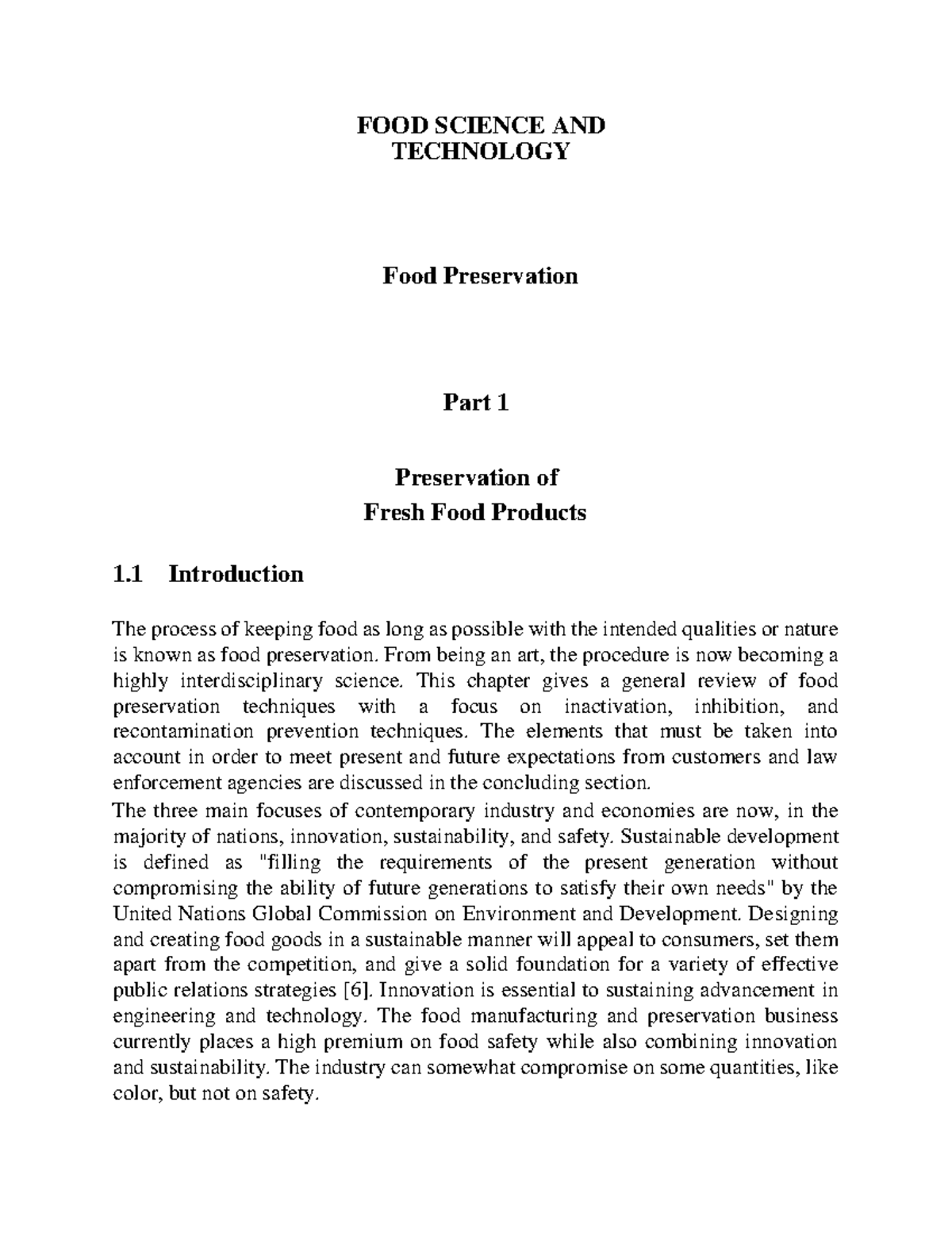 FOOD Science AND Technology [ Preservation of Fresh Food Products ...