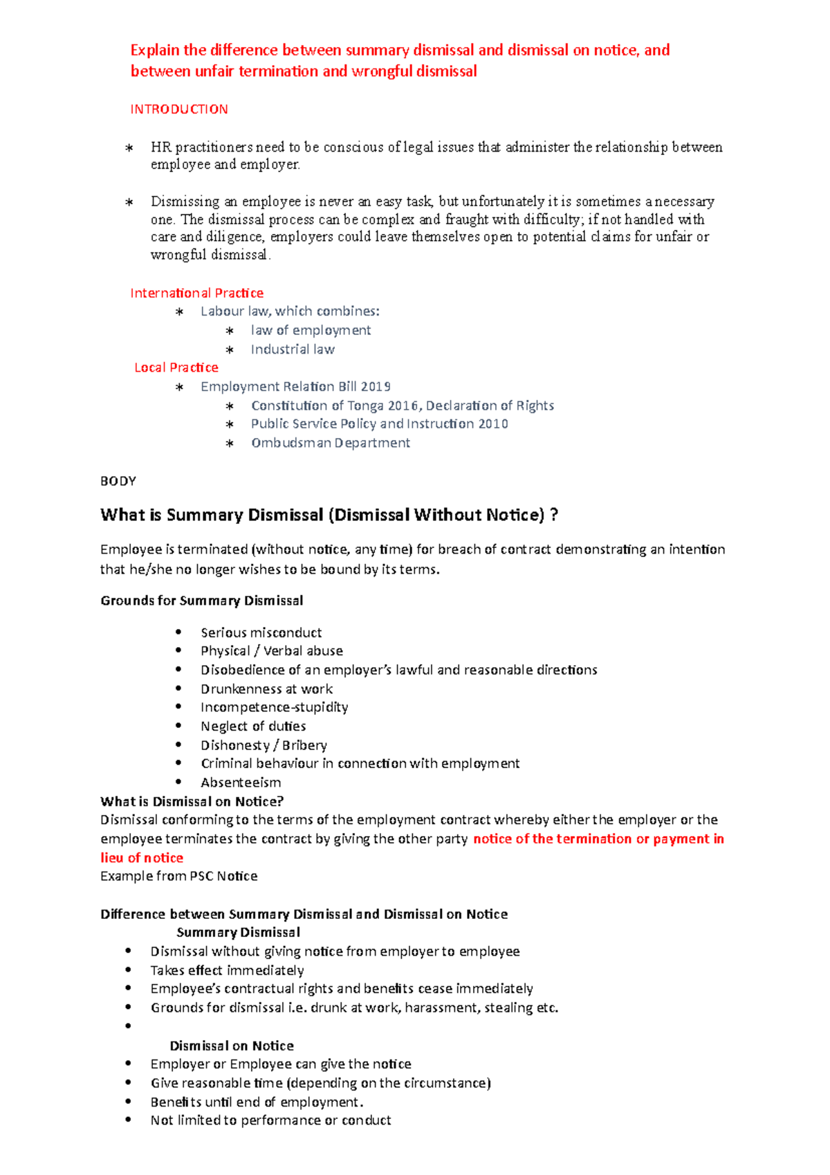 explain-the-difference-between-summary-dismissal-and-dismissal-on