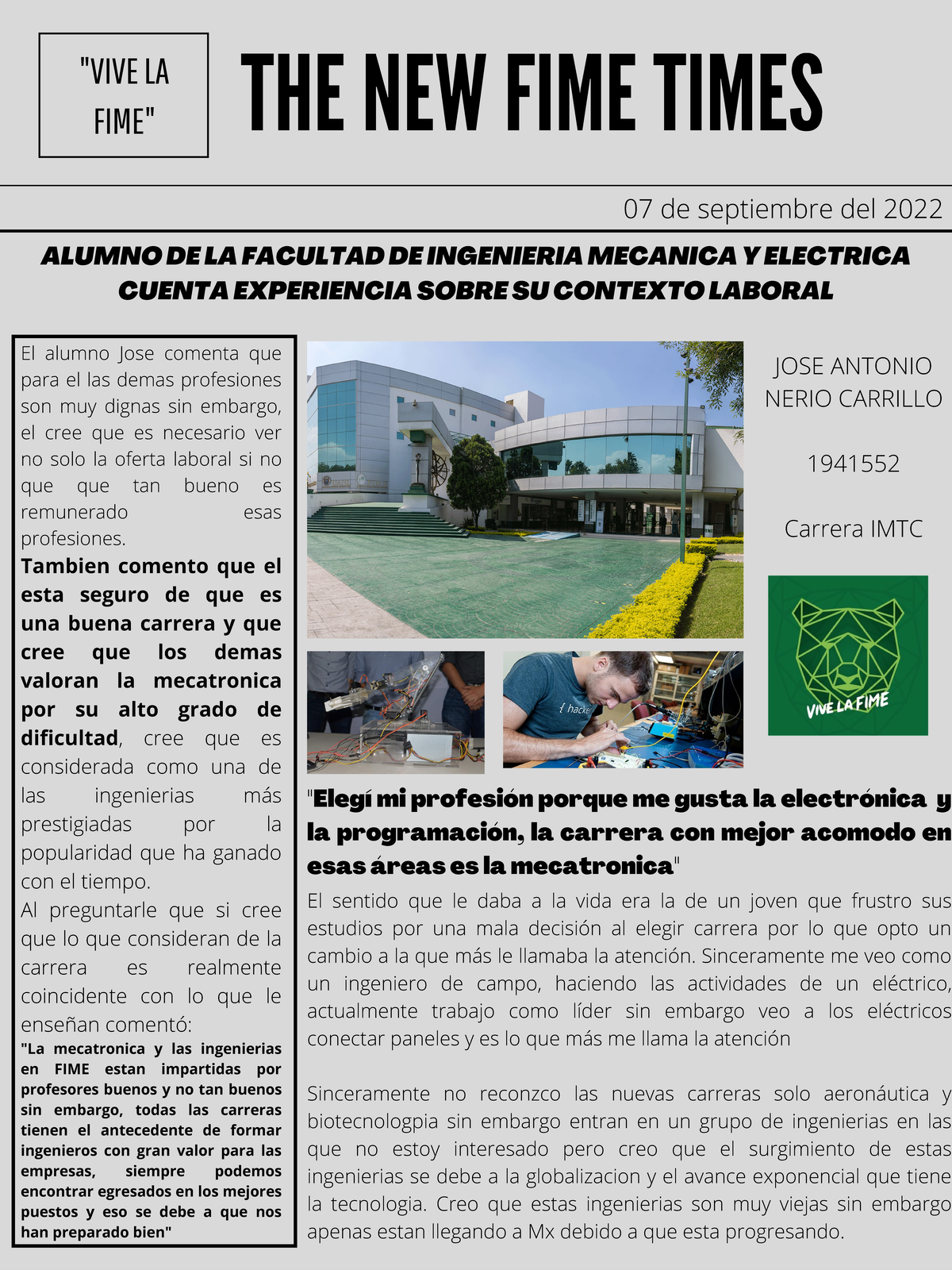 THE NEW FIME Times - LAB - THE NEW FIME TIMES 