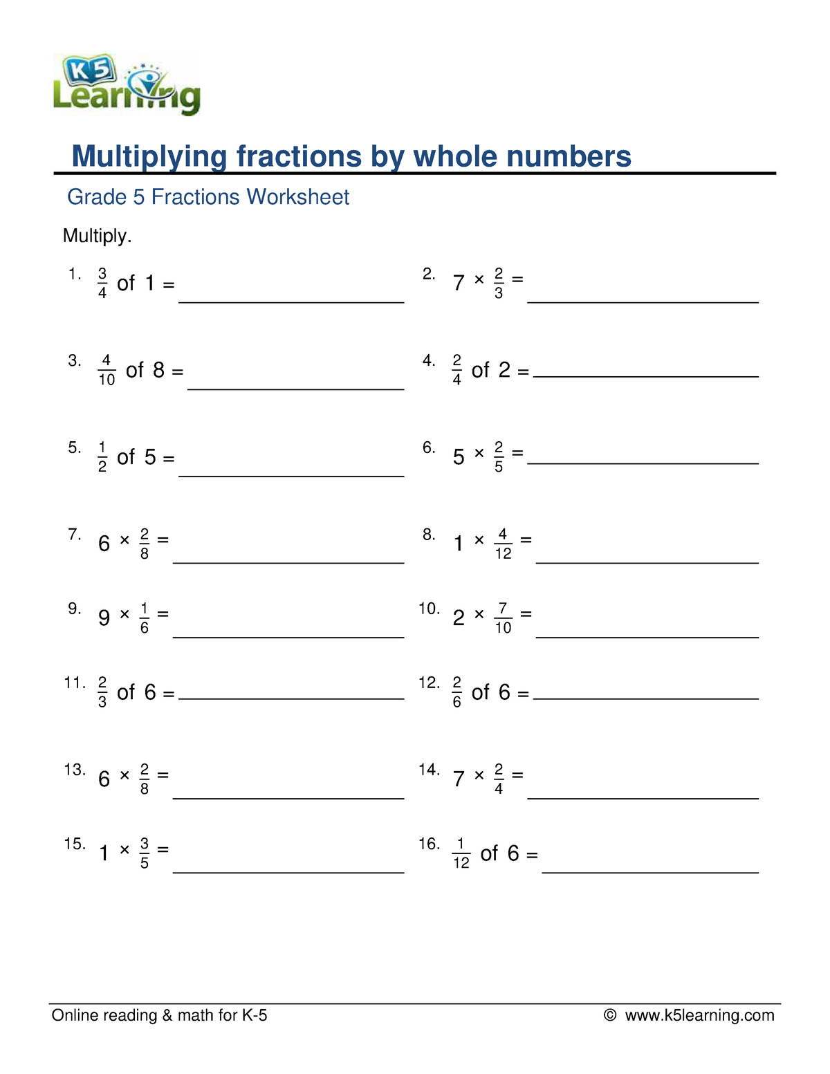 Grade 5 multiply fractions whole number f - LIFE122 - NWU - Studocu