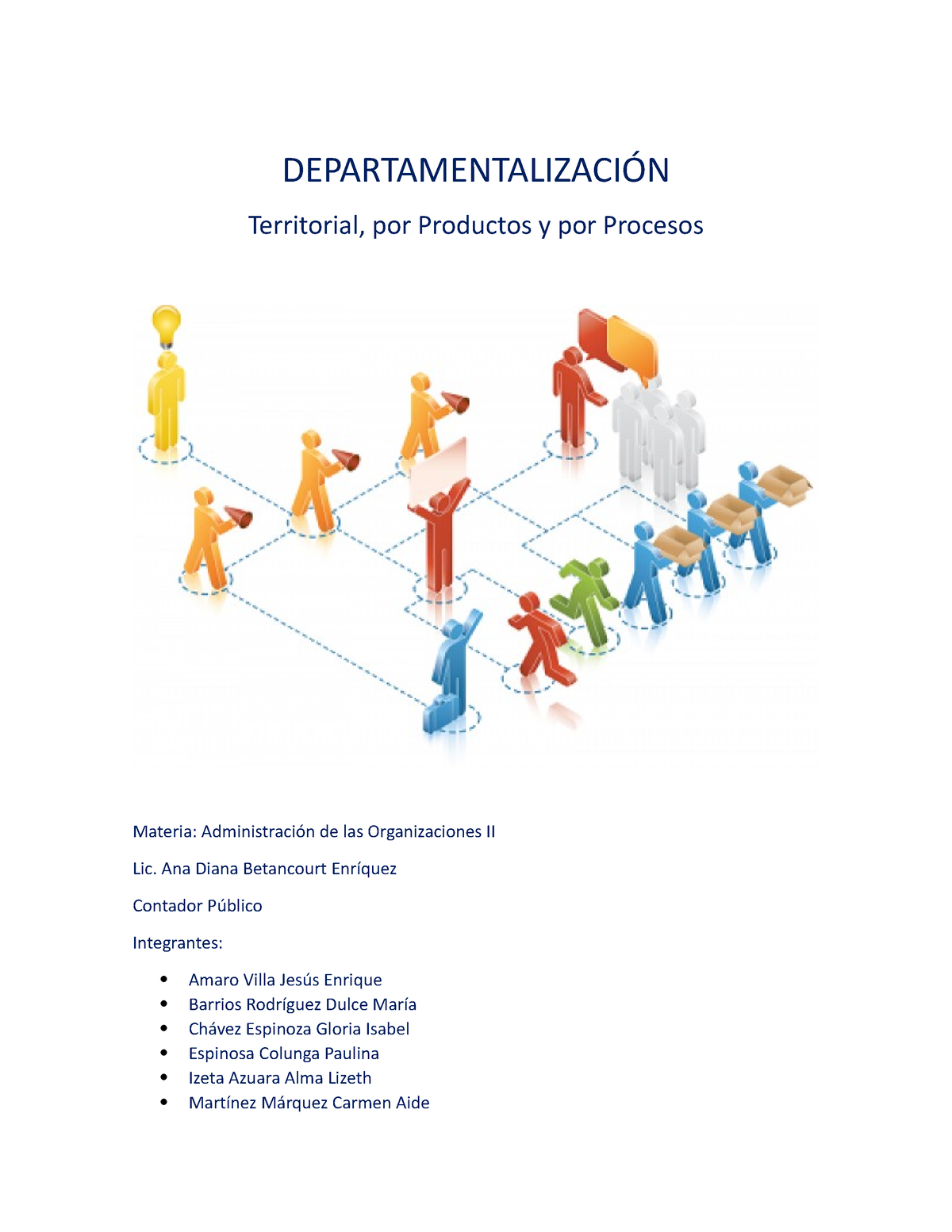 Departamentalización Territorial Por Productos Y Procesos - Principios ...