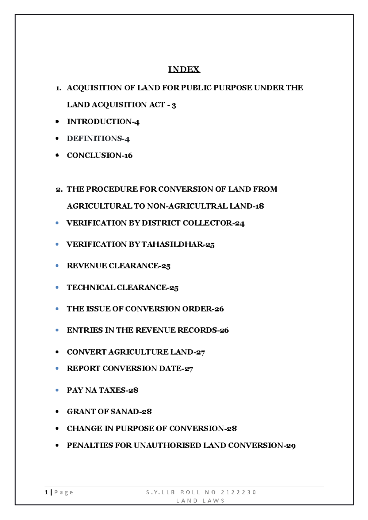 Land Acquisition Act 1984 INDEX LAND ACQUISITION ACT 1. ACQUISITION