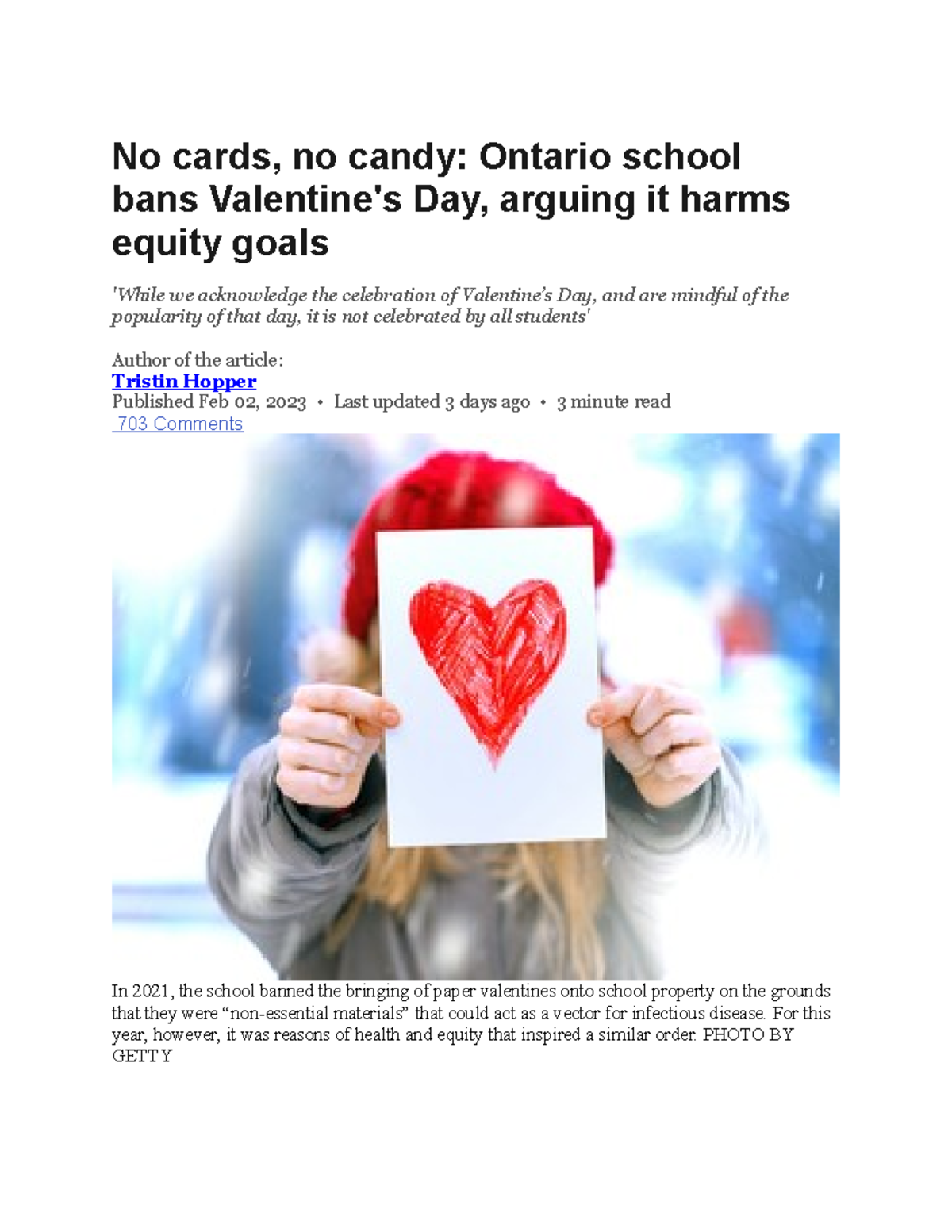 clevelands ban on valentines day