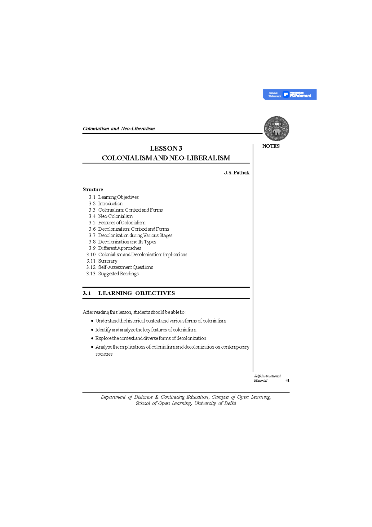 Socio- economic structure - NOTES Self-Instructional Material 41 ...