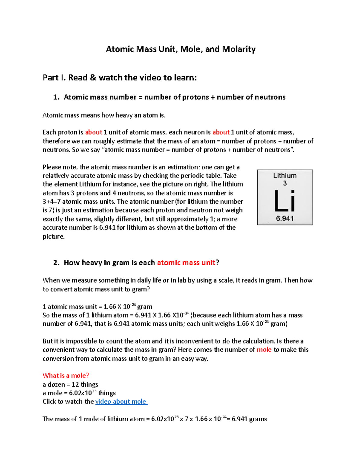 atomic-mass-mole-molarity-atomic-mass-unit-mole-and-molarity-part