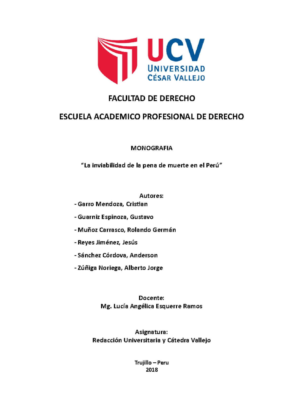 La Inviabilidad De La Pena De Muerte En El Peru Objeticos Modificados La Inviabilidad De La Pena De Muerte En El Peru Objeticos Modificados