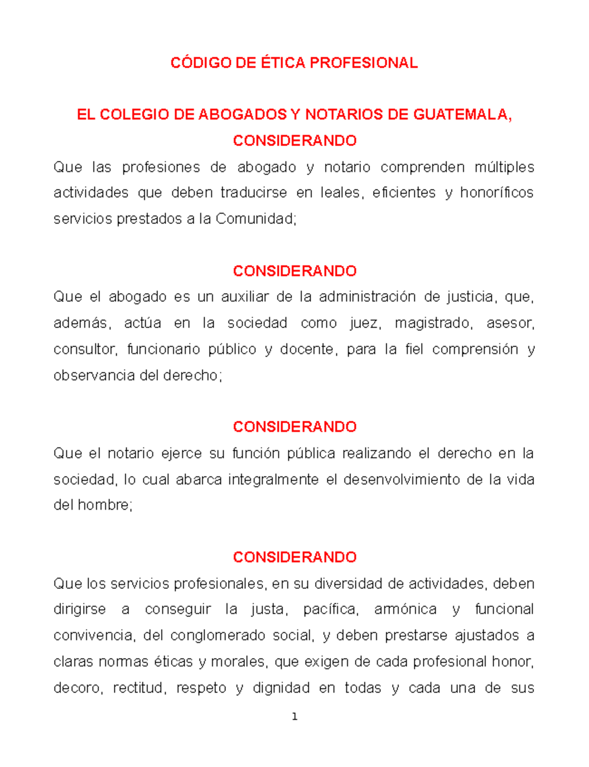 CodigoDE Etica ProfesionalDEL ColegioDE AbogadosY Notarios