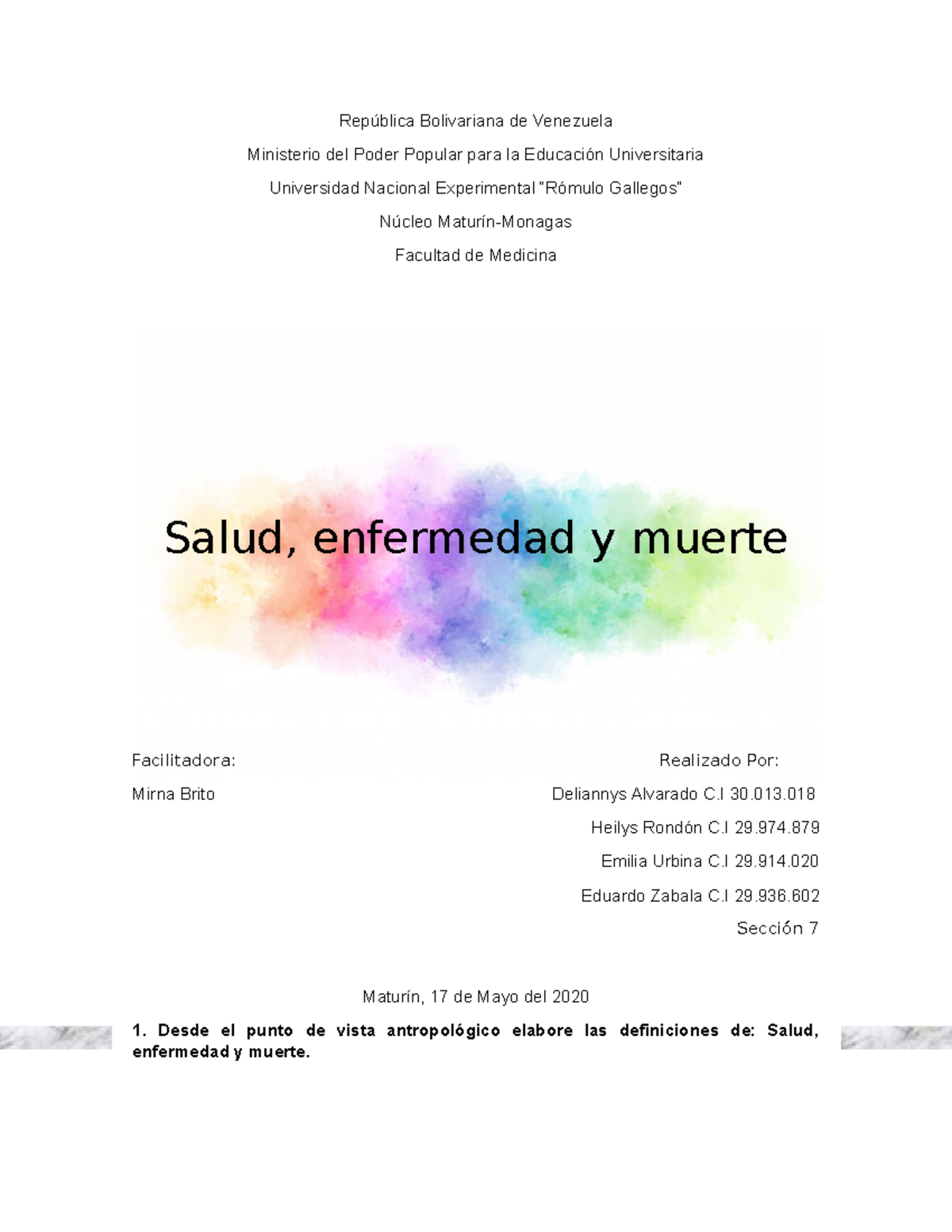 Salud, Enfermedad Y Muerte. Antropología Sociocultural. - República ...