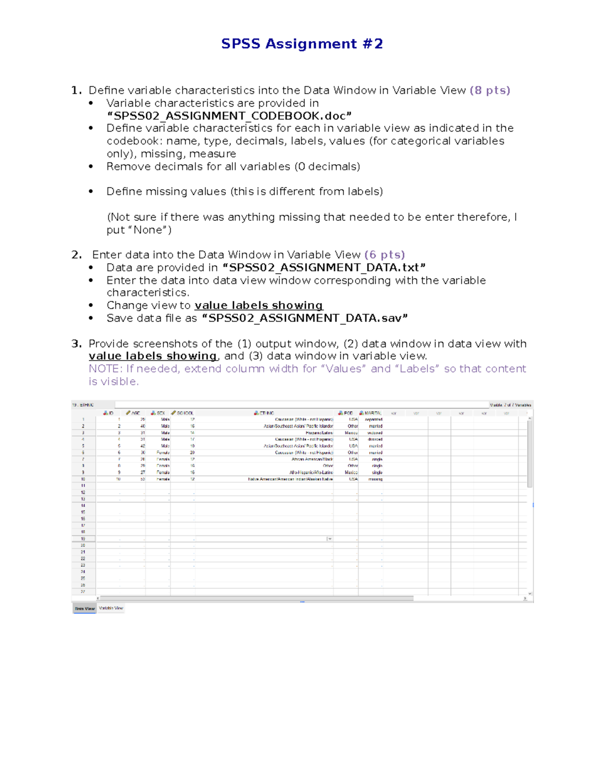 spss assignment 2 working with data