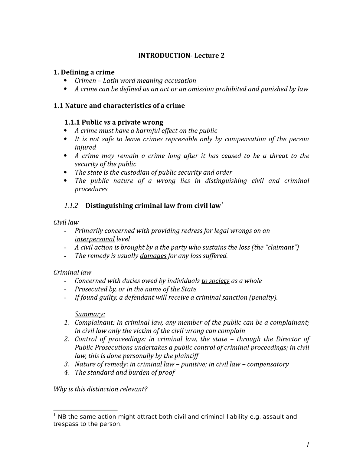 notes-criminal-law-introduction-lecture-2-1-defining-a-crime