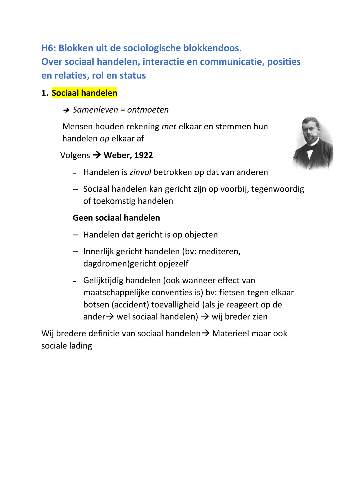 H6 Sociologie Samenvatting - H6: Blokken Uit De Sociologische ...