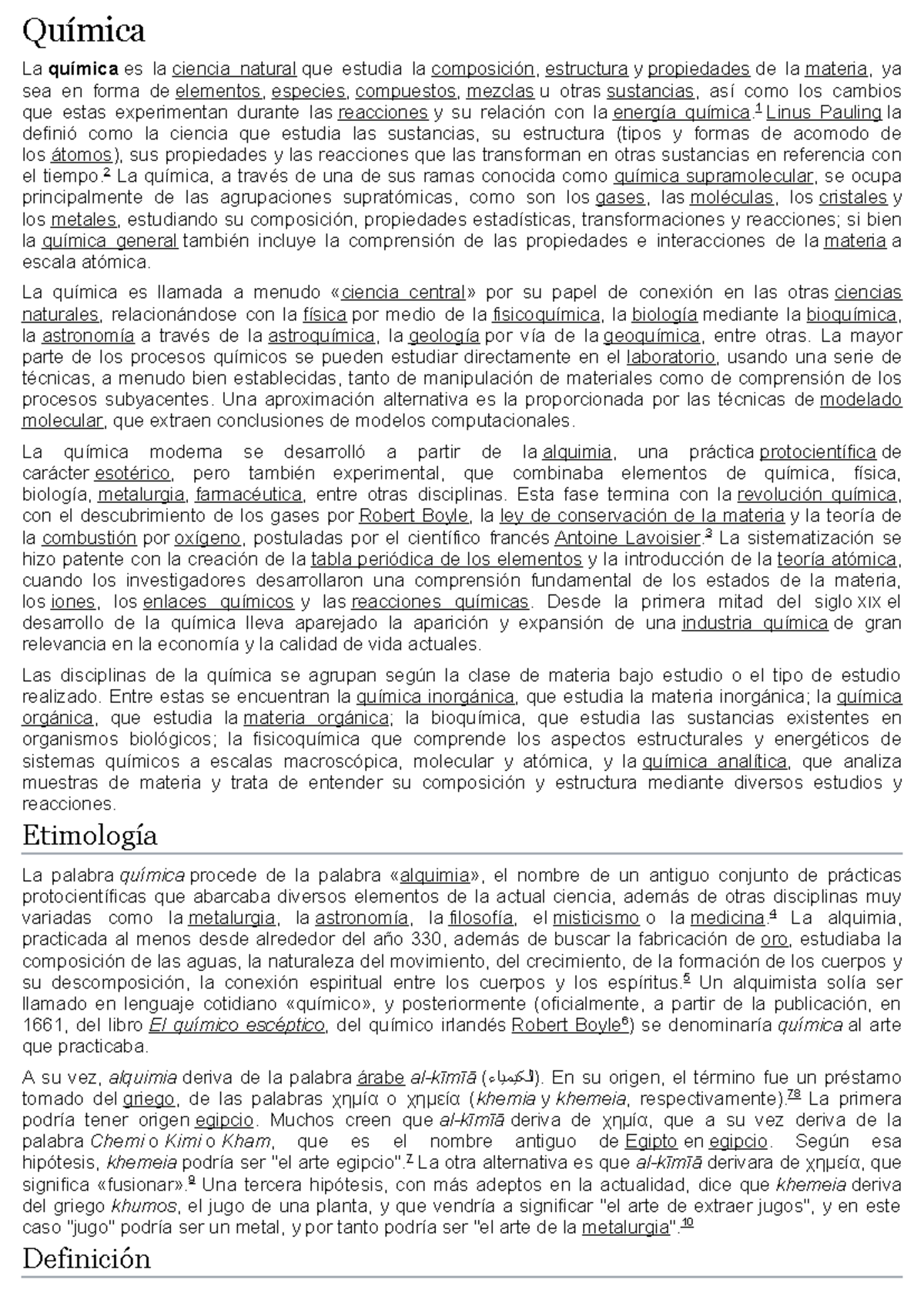 Definicion de Química - 02 - Química La química es la ciencia natural ...