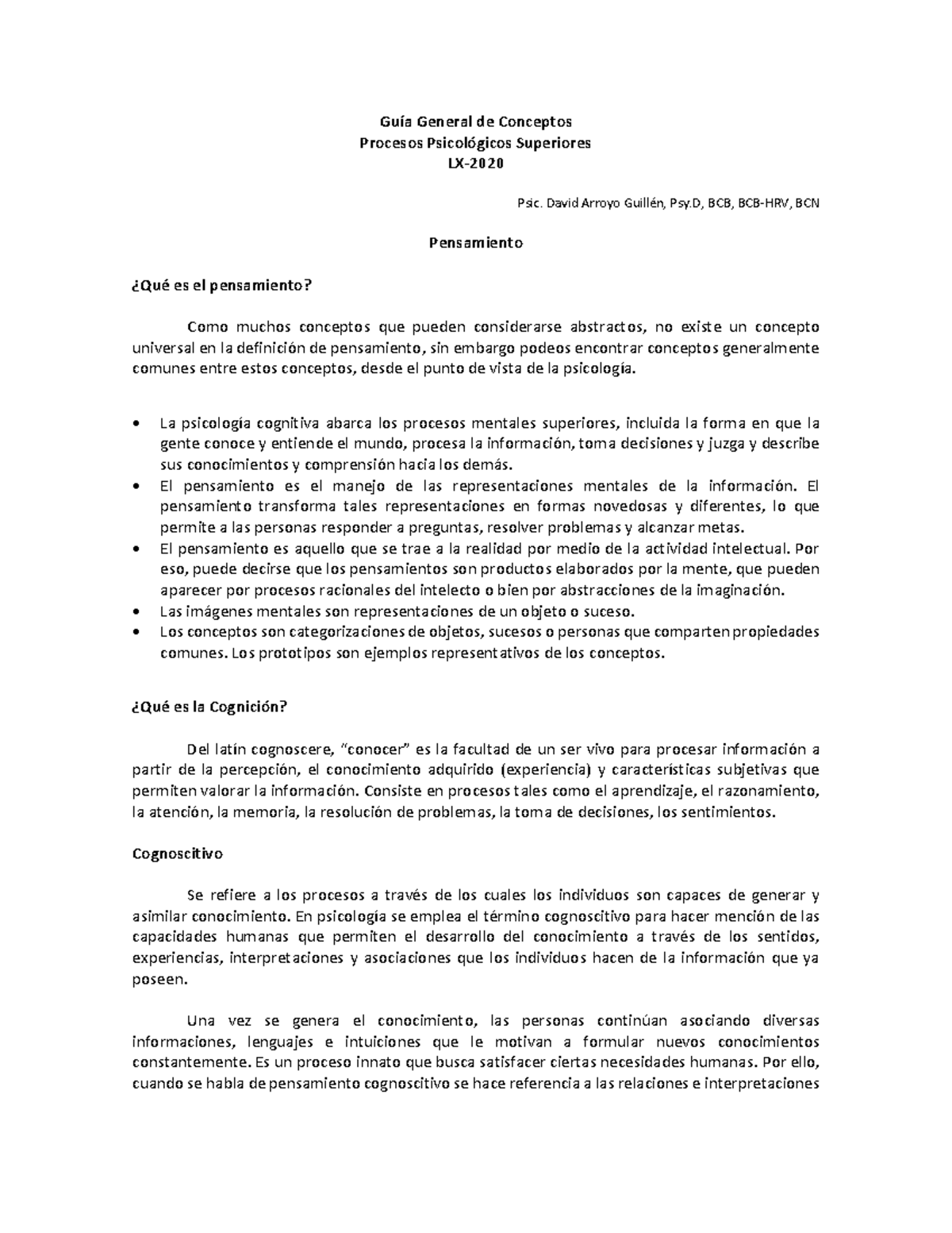 Info Pensamiento - Guía General de Conceptos Procesos Psicológicos ...