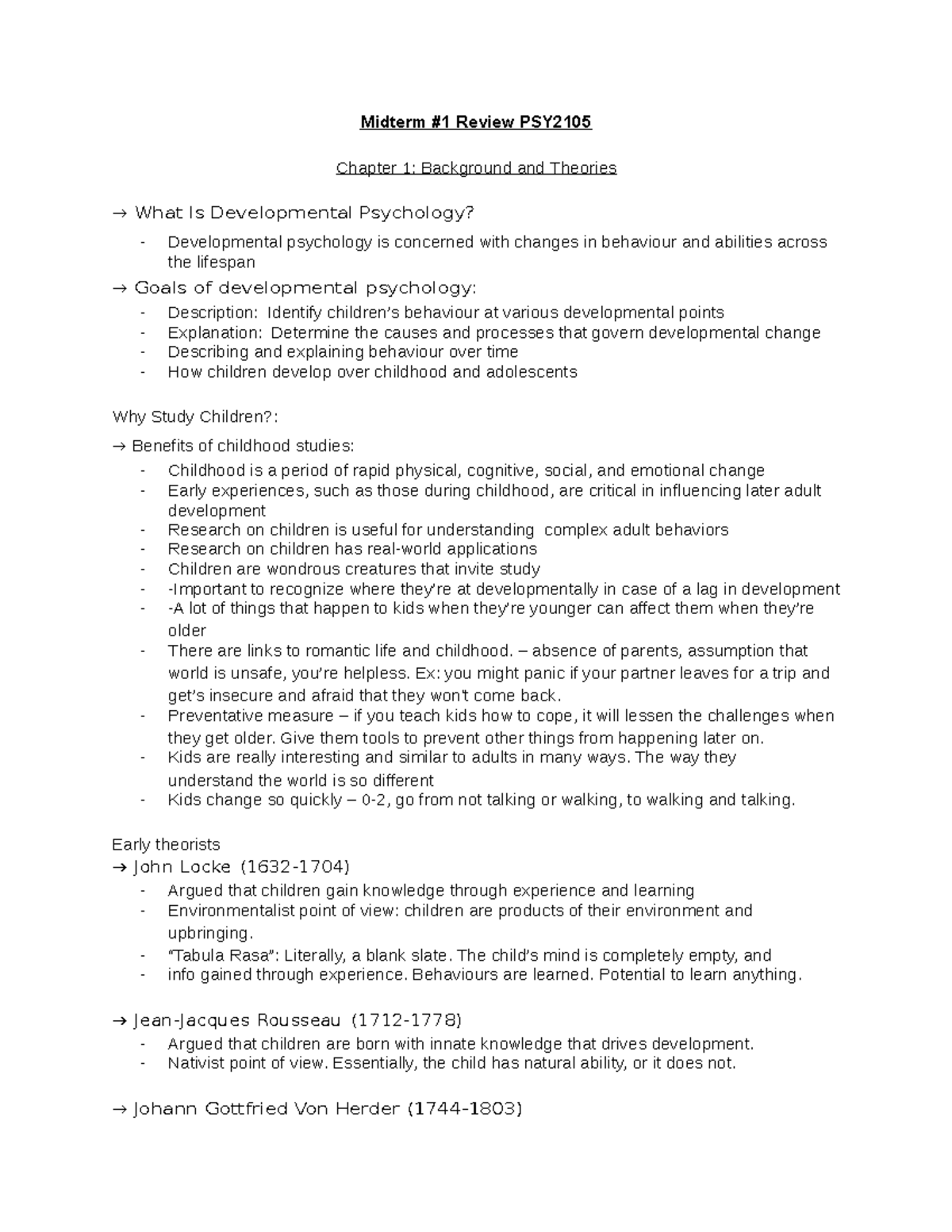 Midterm 1 Review PSY2105 - Midterm #1 Review PSY Chapter 1: Background ...