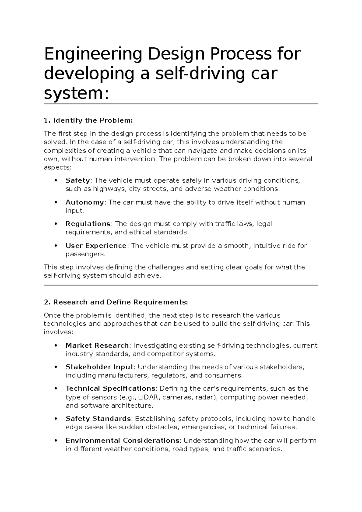 Engineering Design Process for developing a self - Engineering Design ...