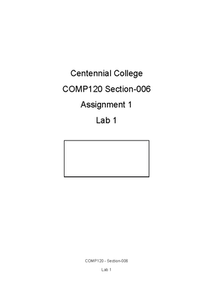 Lab 1 final assignment - Centennial College Lab - 01 Sec – 003 ...