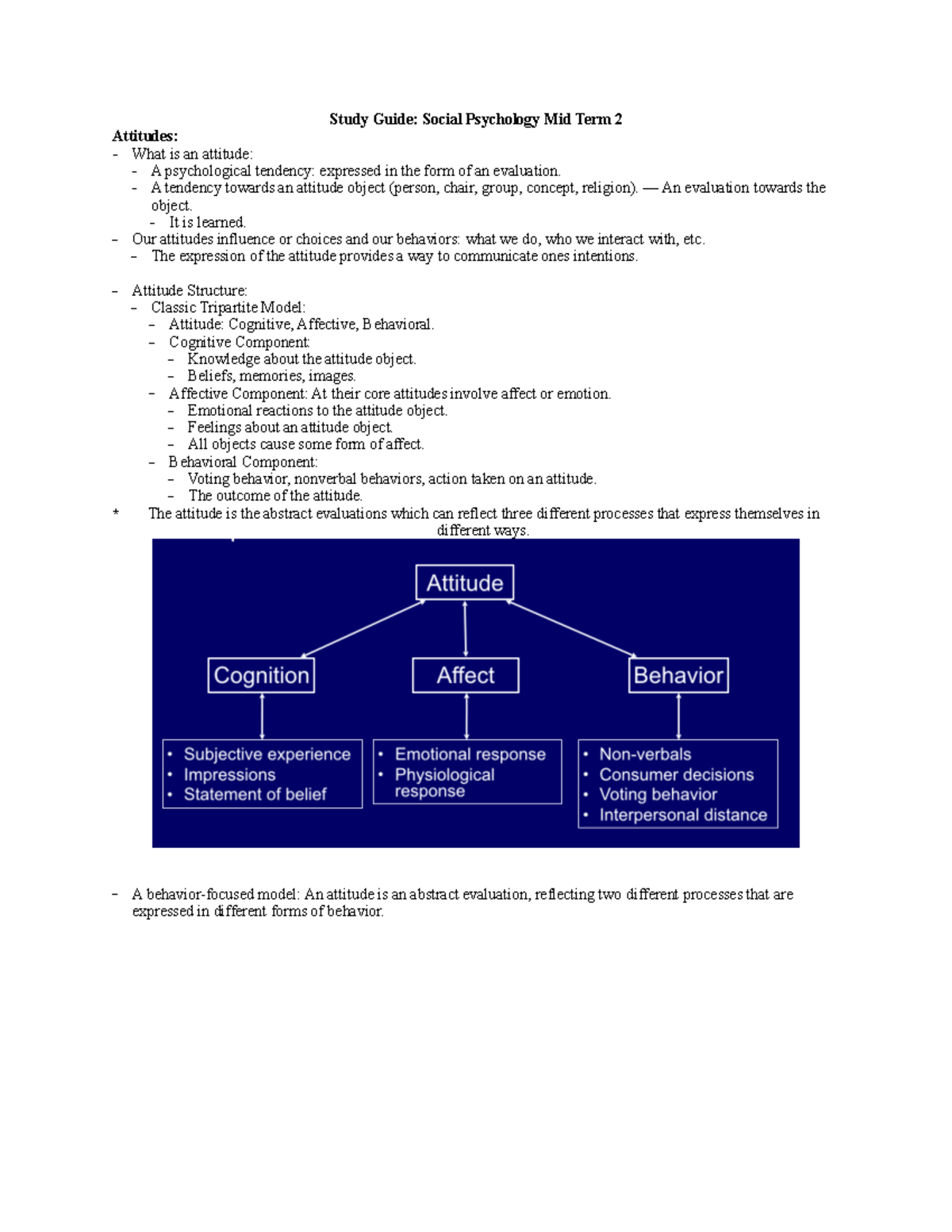 Social Psychology: Midterm 2 Study Guide - Study Guide: Social ...