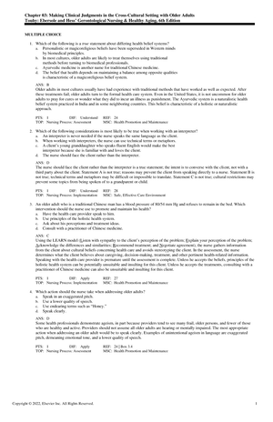 Exam View - Chapter 08 - Gerontology Test Bank - Chapter 08 ...