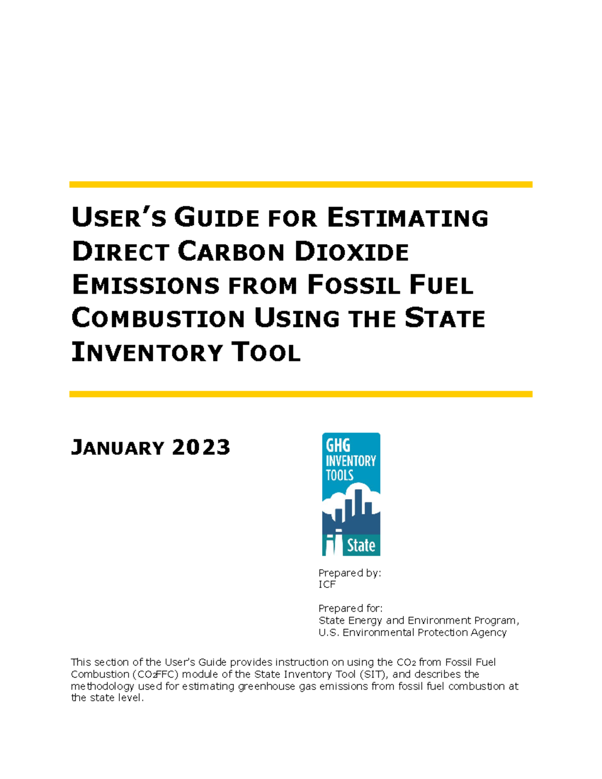 Co2 from fossil fuels users guide - USER’S GUIDE FOR ESTIMATING DIRECT ...