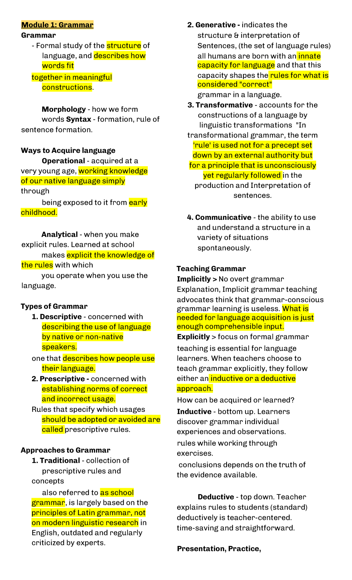 ENG-000 - FUNCTIONAL AND CONVERSANT REVIEWER - Module 1: Grammar ...