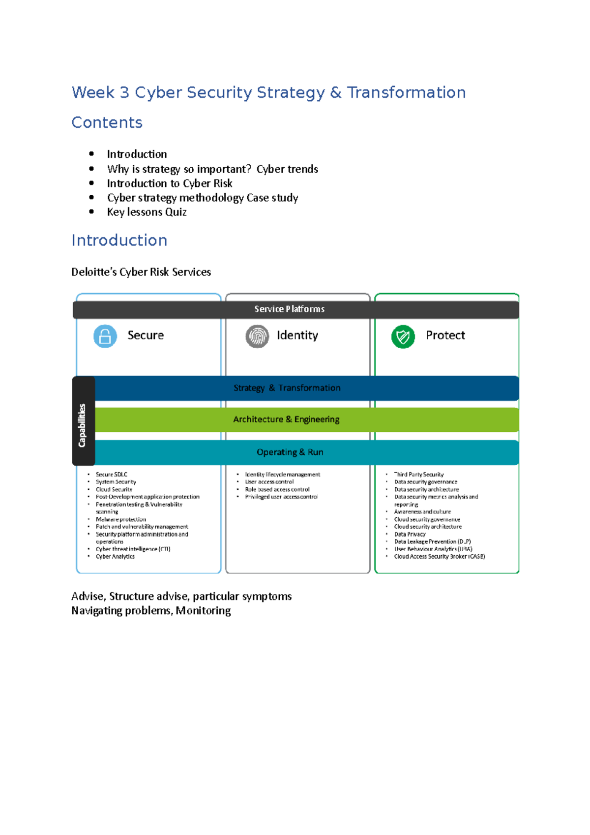 Lecture Note - Week 3 - Week 3 Cyber Security Strategy & Transformation ...