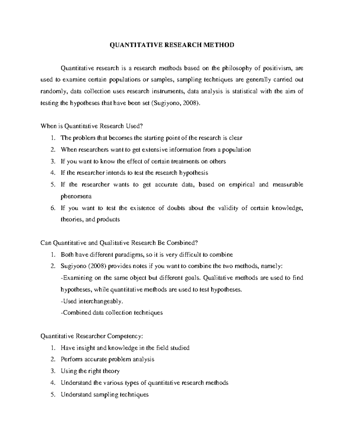 12 Quantitative Research Method Research Method QUANTITATIVE