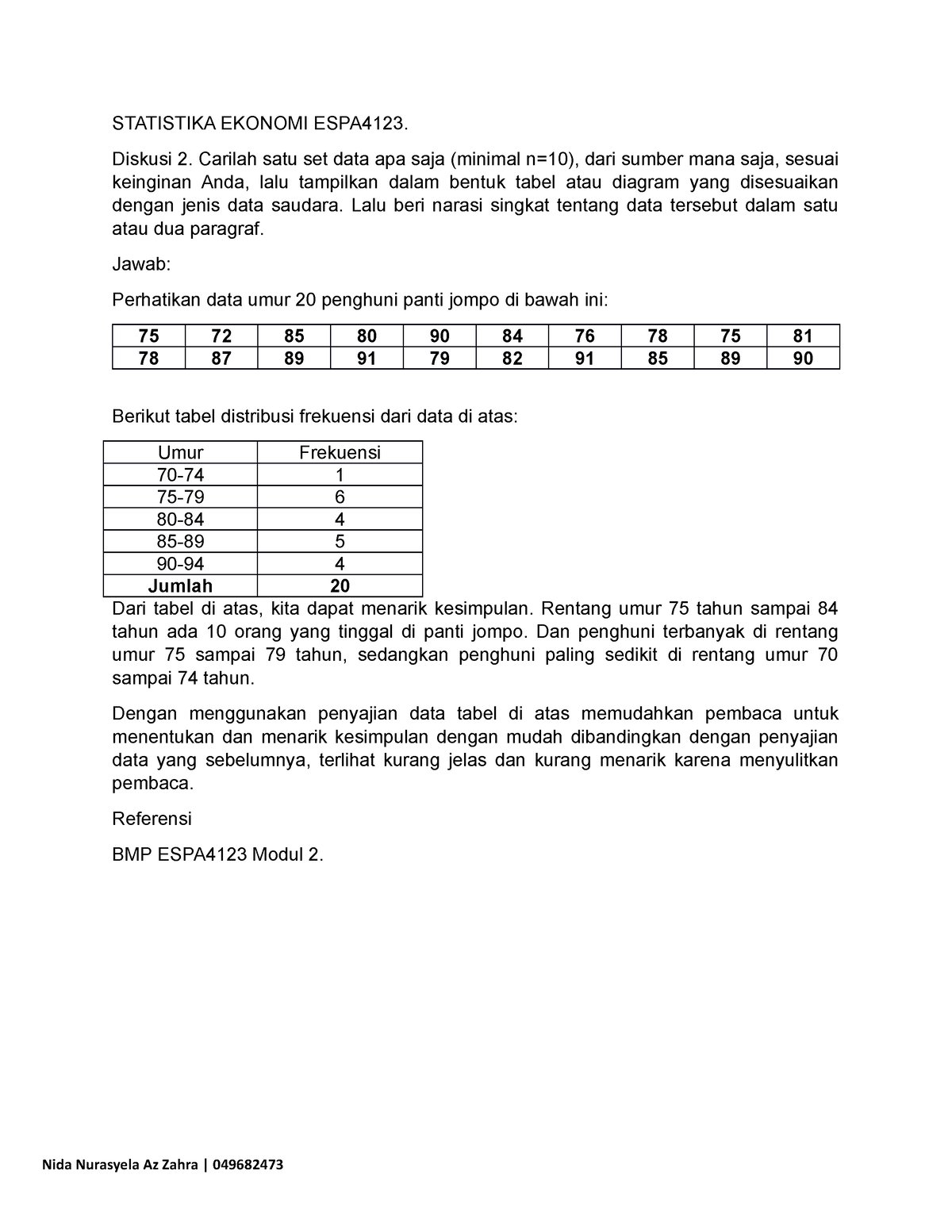 Diskusi 2amirudin Statistik Ekonomi ESPA4123 - Nida Nurasyela Az Zahra ...