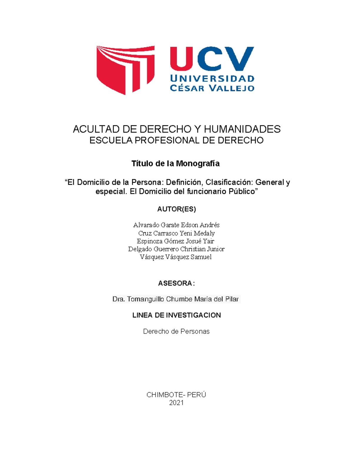 .grupo 5 Avance Monografia Derecho De Persona - Derecho Civil - UCV ...