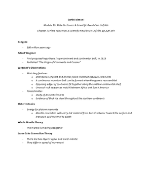 MODULE 10: THE STRUCTURE AND EVOLUTION OF OCEAN BASINS - Earth Science ...
