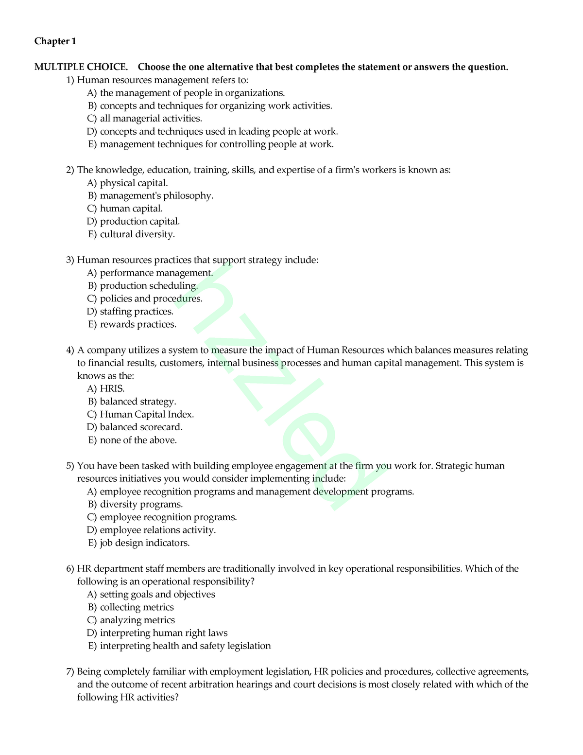 Ch01-tb - Chapter 1 MULTIPLE CHOICE. Choose The One Alternative That ...