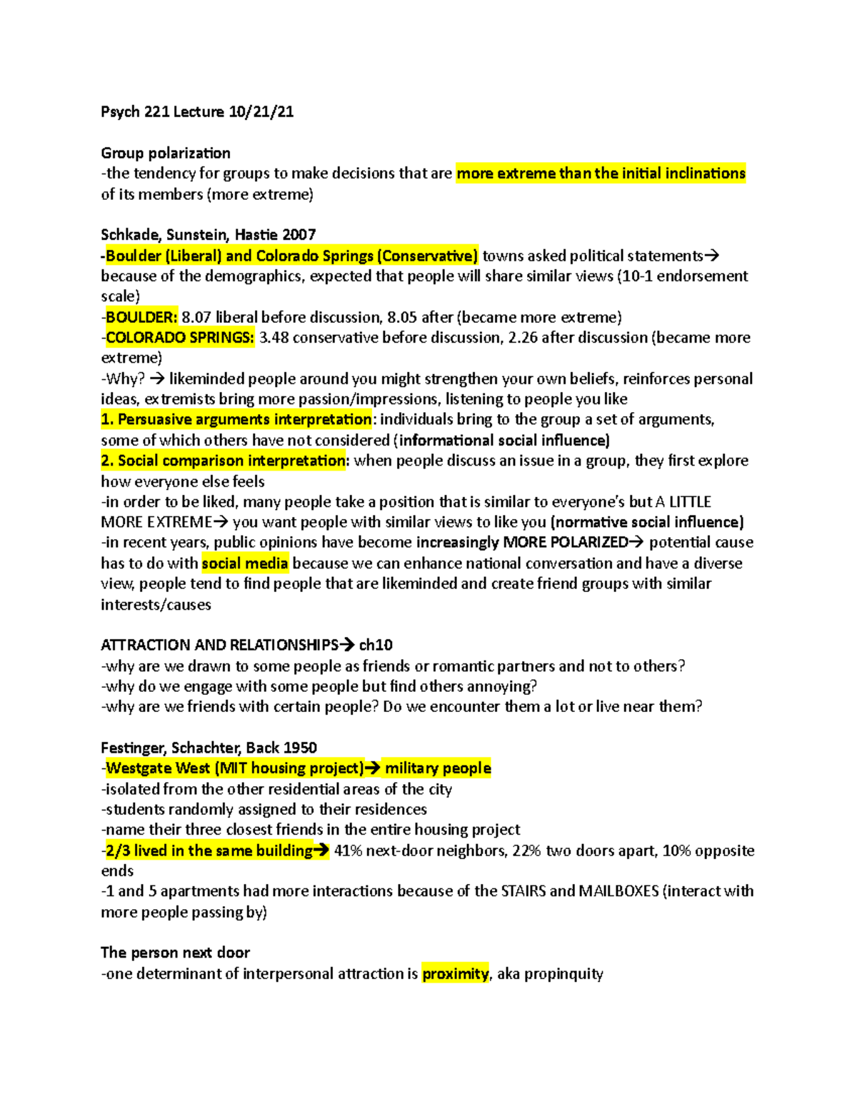 Psych 221 Lecture 10:21 - Psych 221 Lecture 10/21/ Group Polarization ...