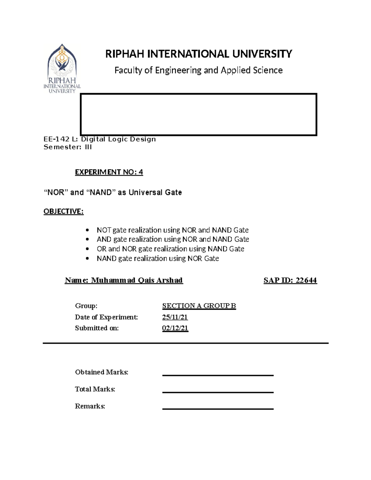 Hamza Shahzad Dld Lab 4 This Is Basic Electronics Lab Report For Bs Electrical Engineering Hamza Shahzad Dld Lab 4 This Is Basic Electronics Lab Report For Bs Electrical Engineering