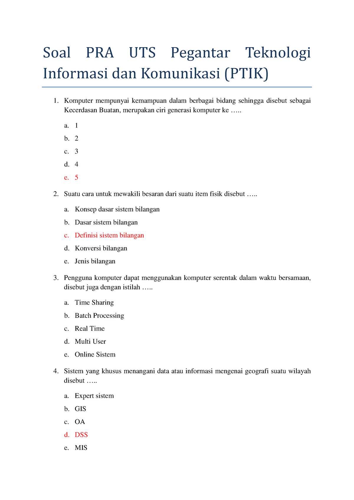 Soal PRA UTS PTIK 53 - Tugas - Soal PRA UTS Pegantar Teknologi ...