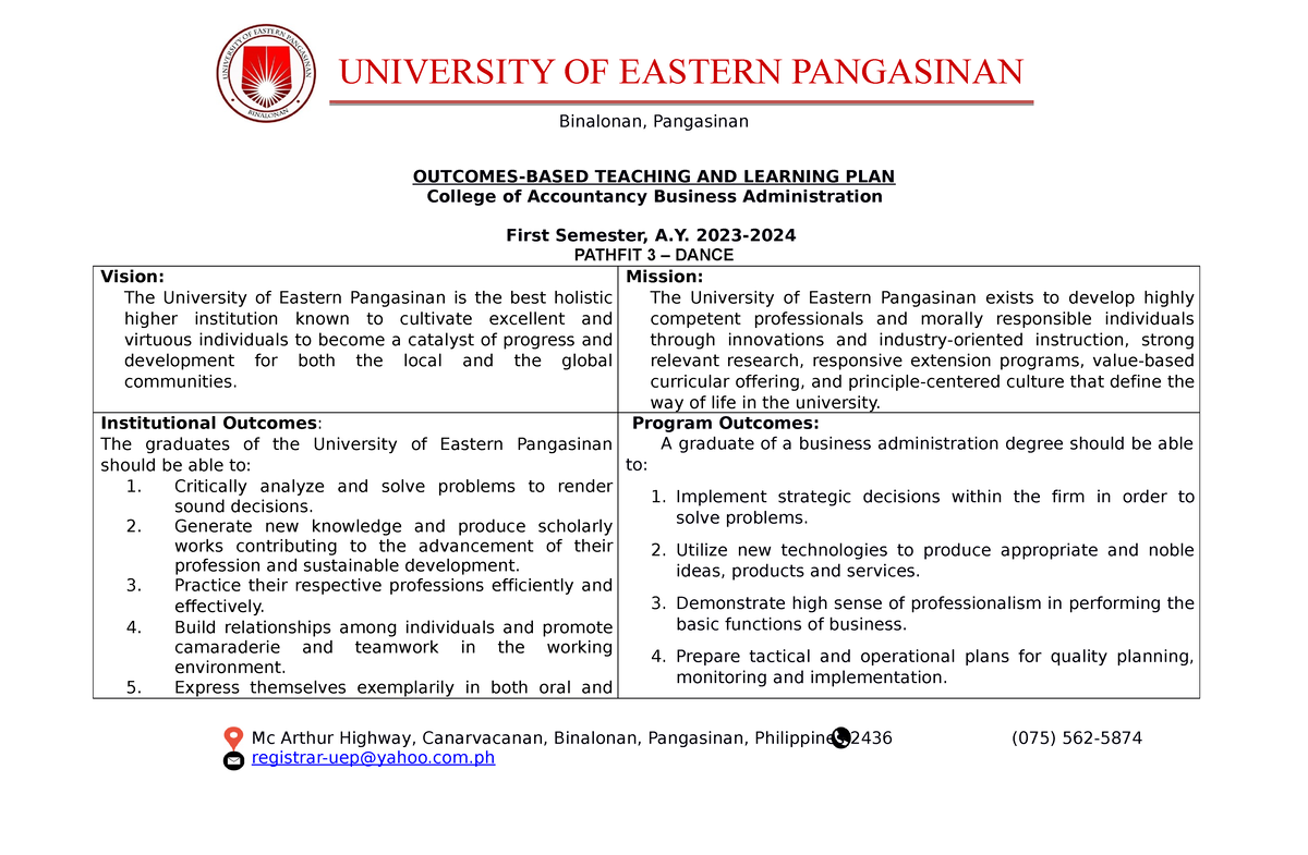 CABA Pathfit 3 Syllabus - Binalonan, Pangasinan OUTCOMES-BASED TEACHING ...