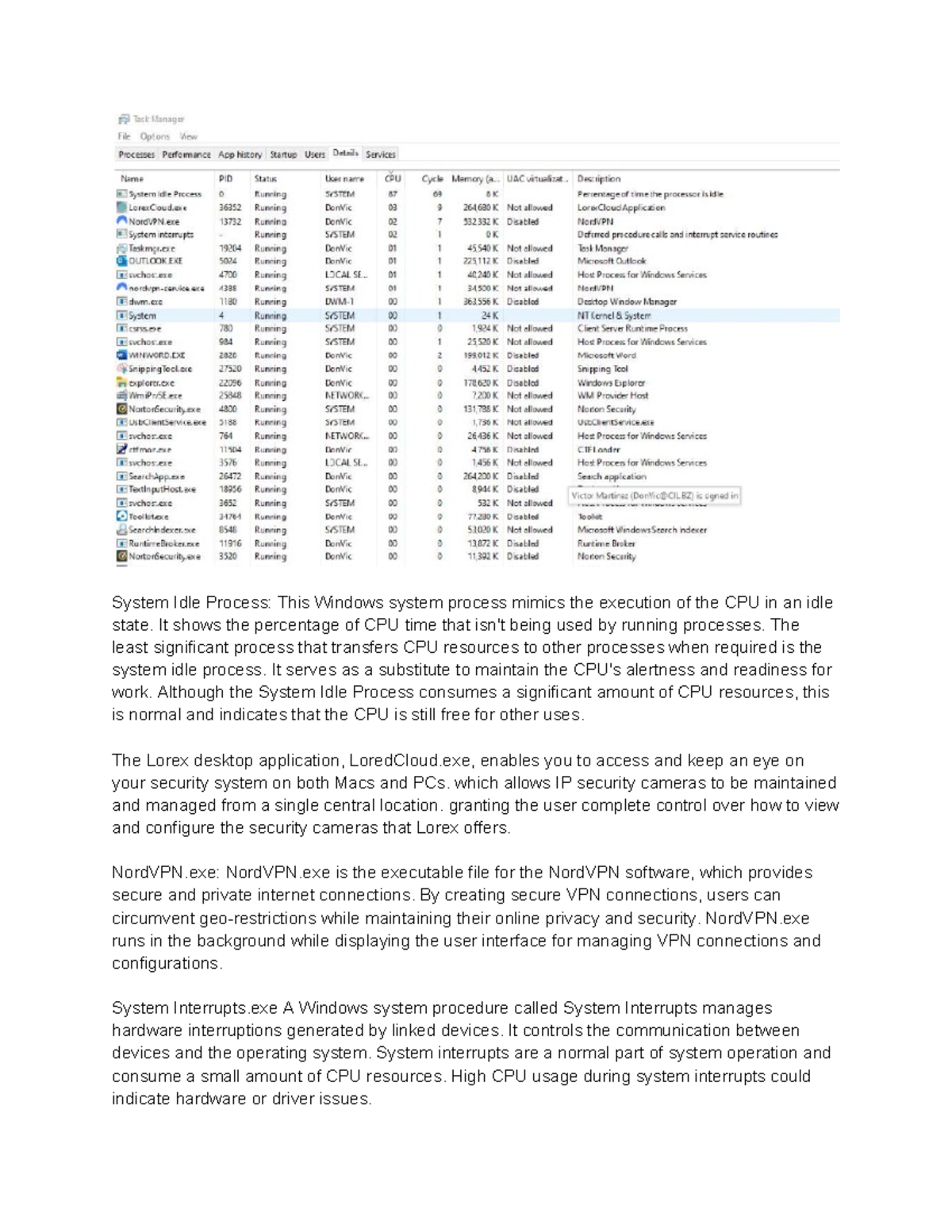 WA unit 2 cs2301 - fafadfaf - System Idle Process: This Windows system ...