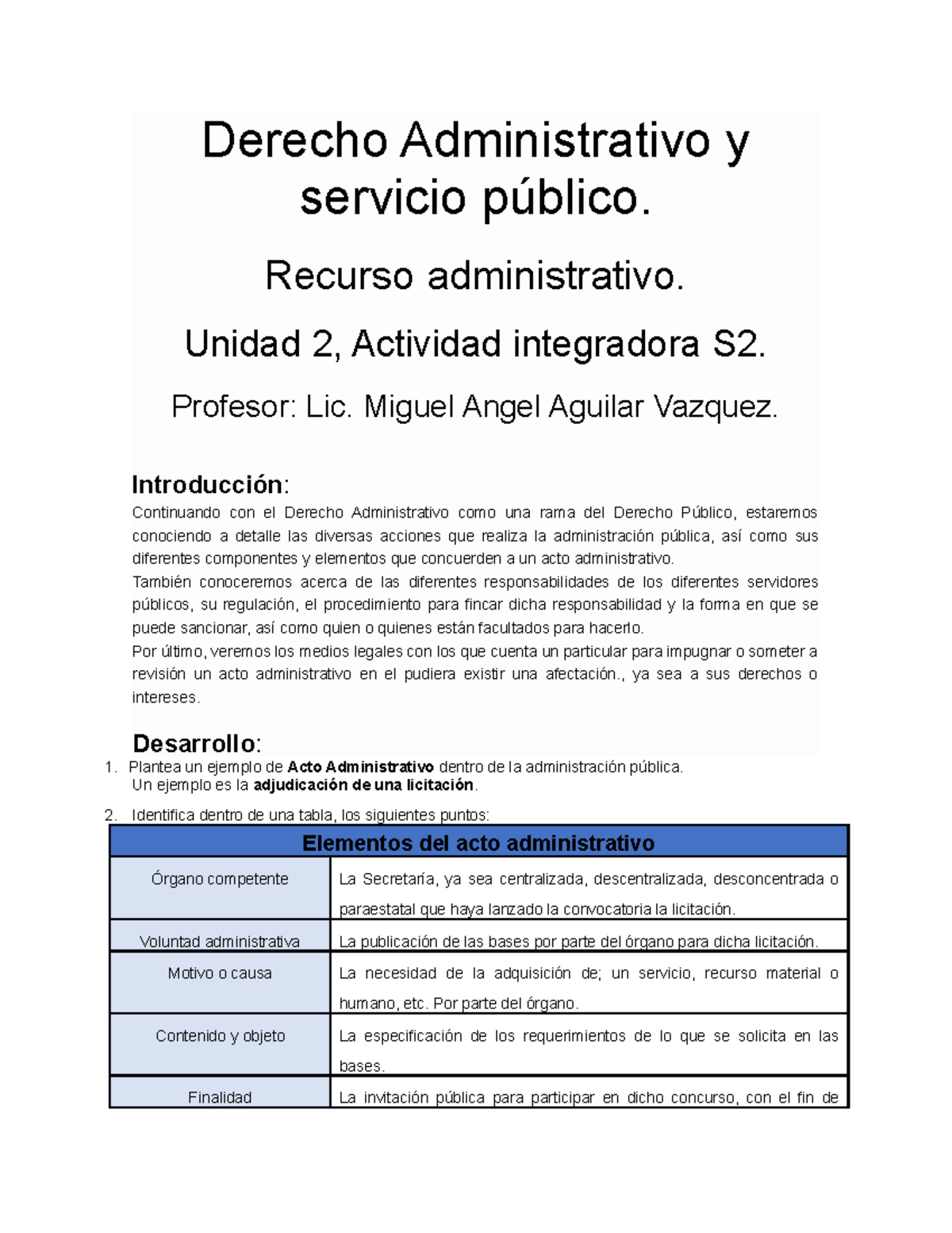 Recurso Administrativo - Derecho Administrativo Y Servicio Público ...