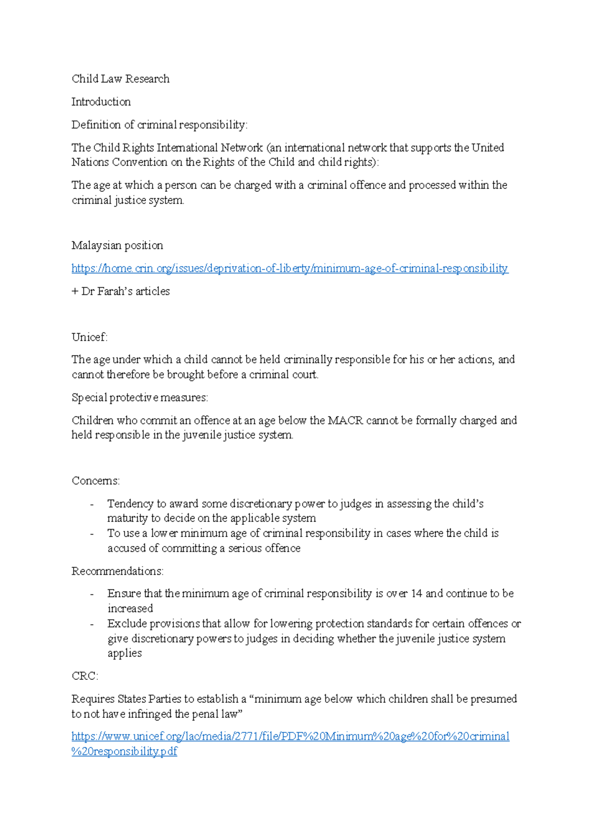 Child Law Research Child Law Research Introduction Definition of