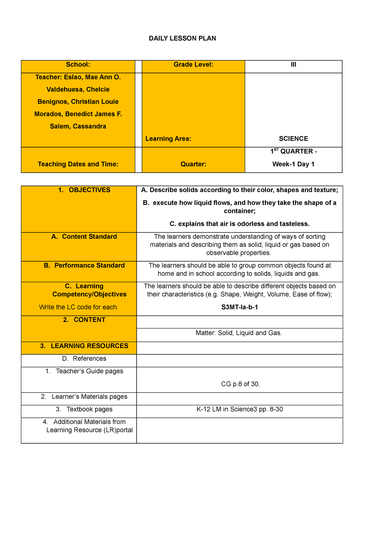 science-daily-lesson-plan-daily-lesson-plan-school-grade-level-iii