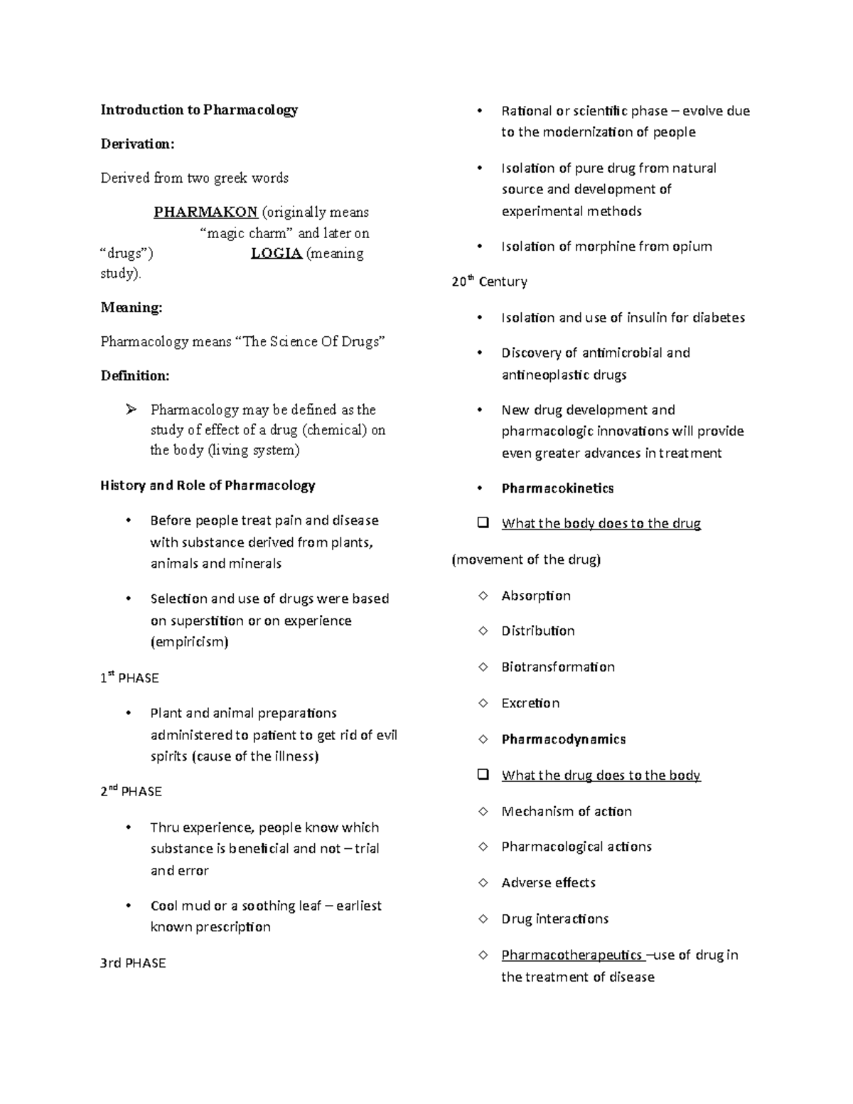 Introduction to Pharmacology Meaning Pharmacology means Science Of 20th Century Isolation and