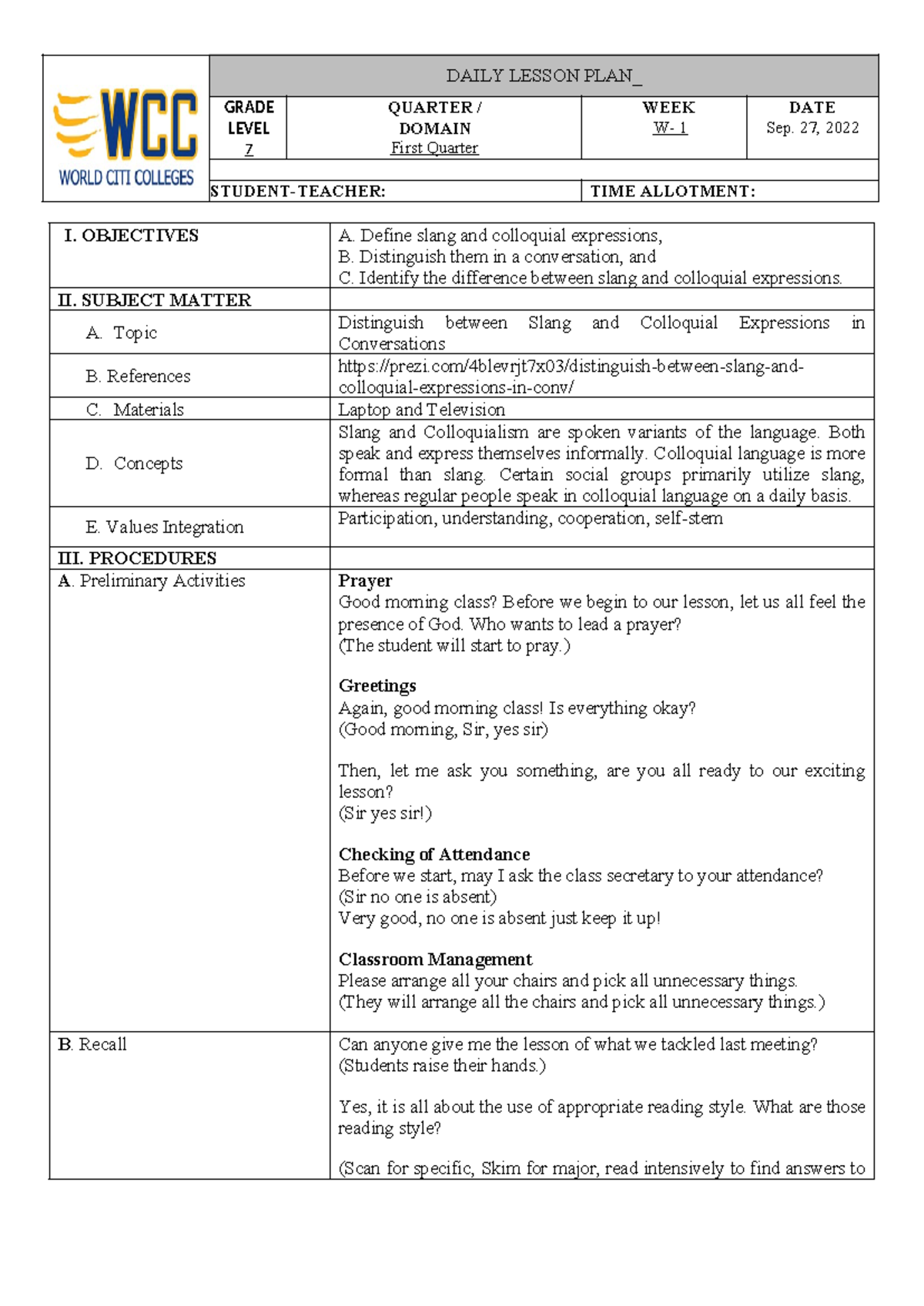 599631617 Grade 7 detailed Lesson Plan rex Lexus g Valdez - GRADE LEVEL ...