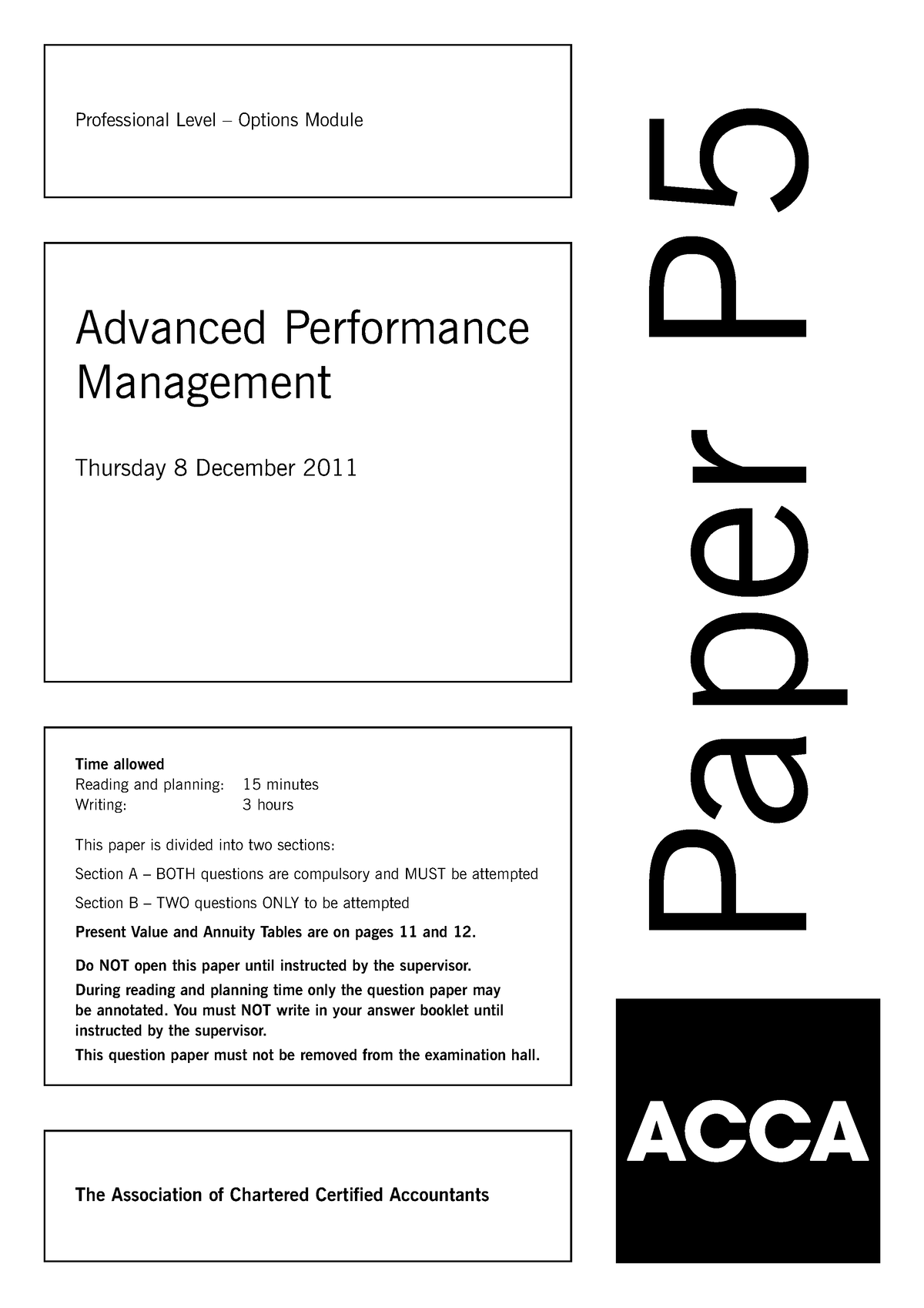 2011 Dec q December 2021 past papers Professional Level