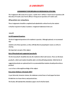 Diploma me 1st sem assign - J.S Assignment For Diploma mechanical ...