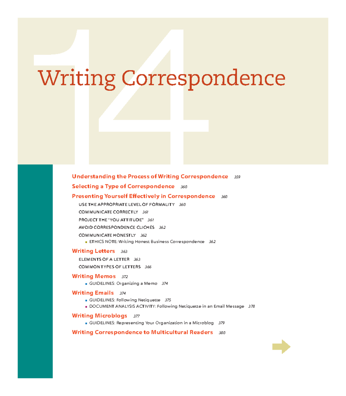 TC 14 Correspondence - very useful - Writing Correspondence