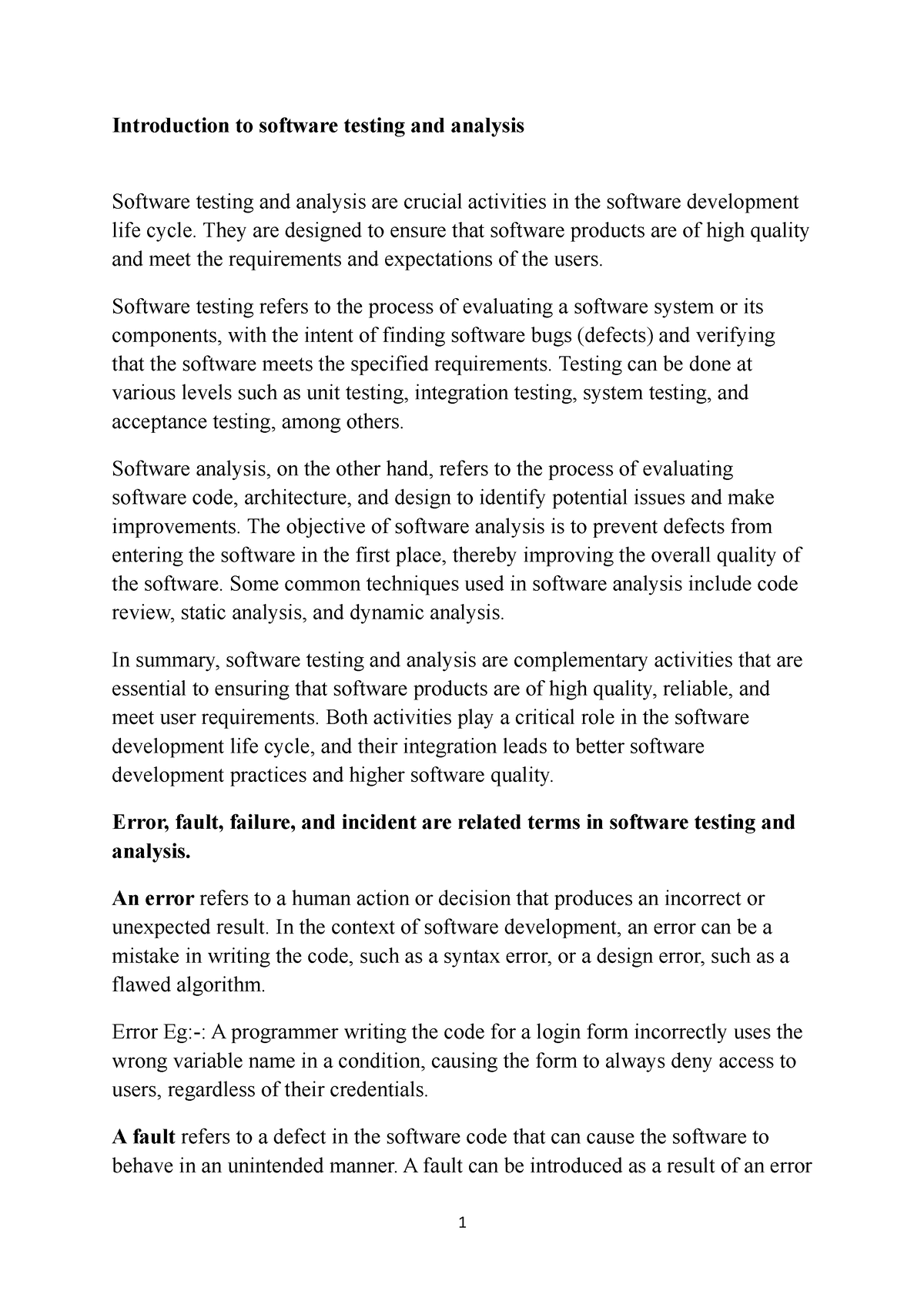 software testing essay