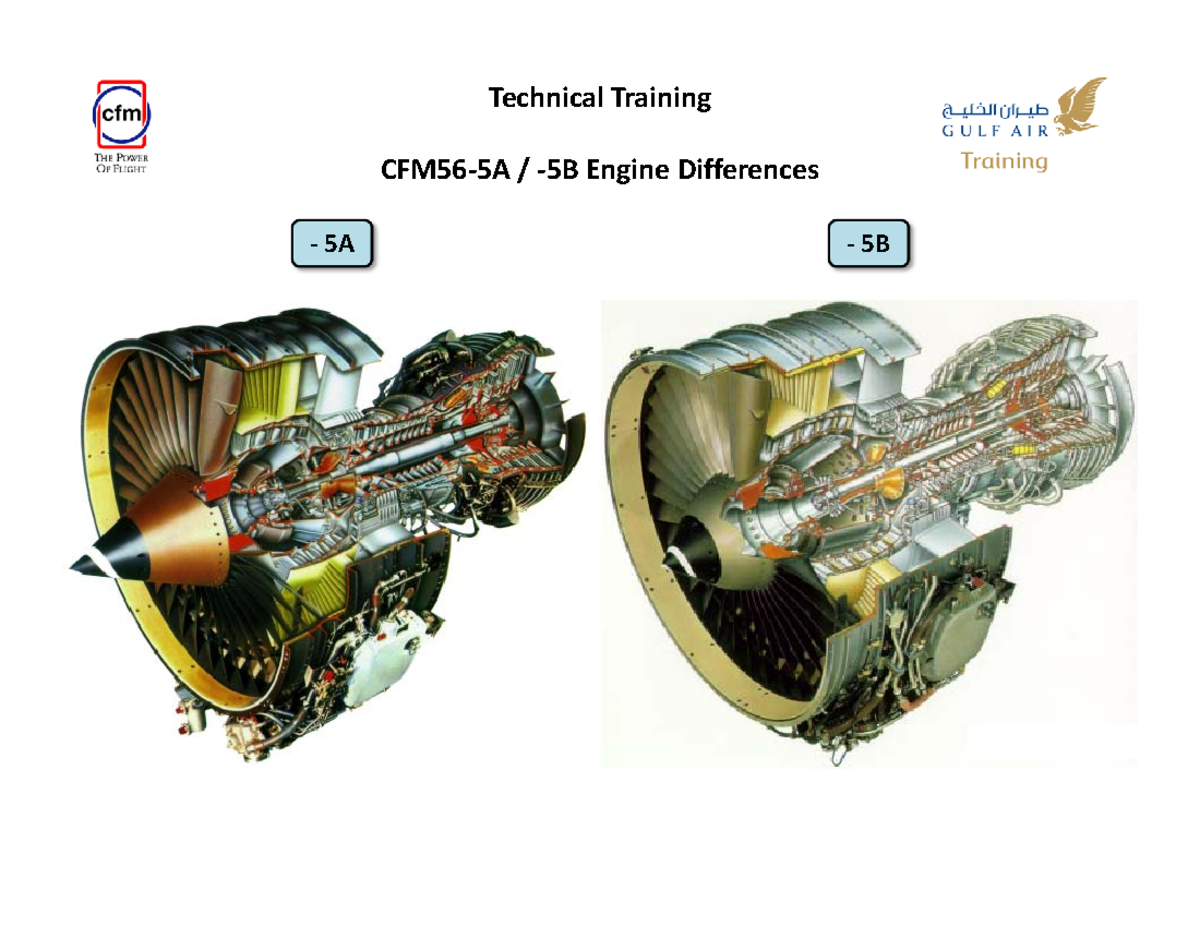 CFM56 - 5A Y 5B Differences - Technical Training CFM ‐ 5A / ‐ 5B Engine ...