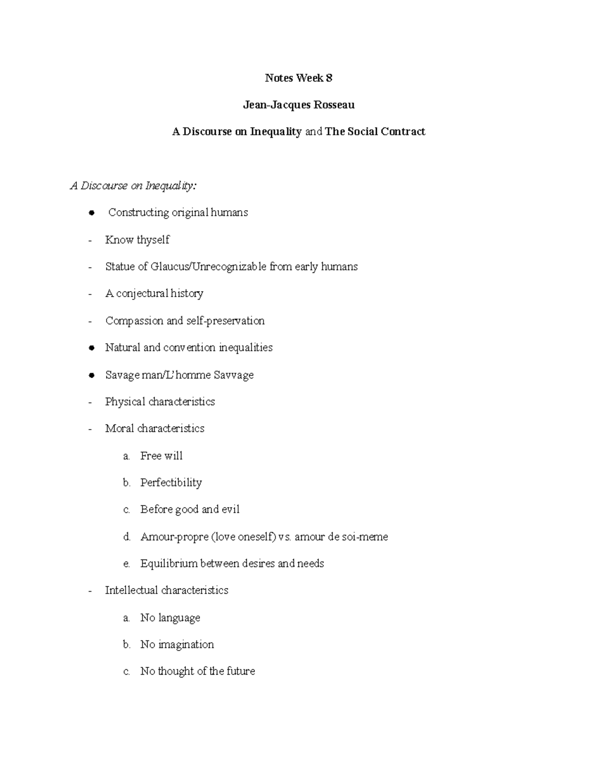 Notes Week 10 - After reading several books from the course Political ...