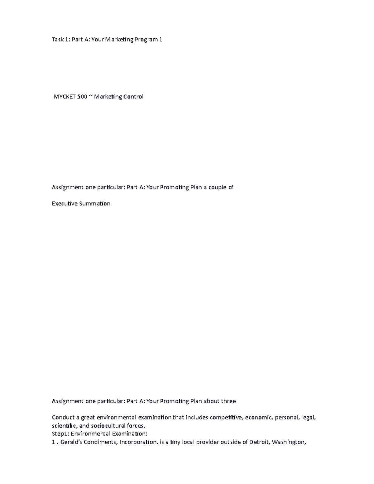 SCI 270 Assignment 1 Part A Marketing Plan1 - Task 1: Part A: Your ...