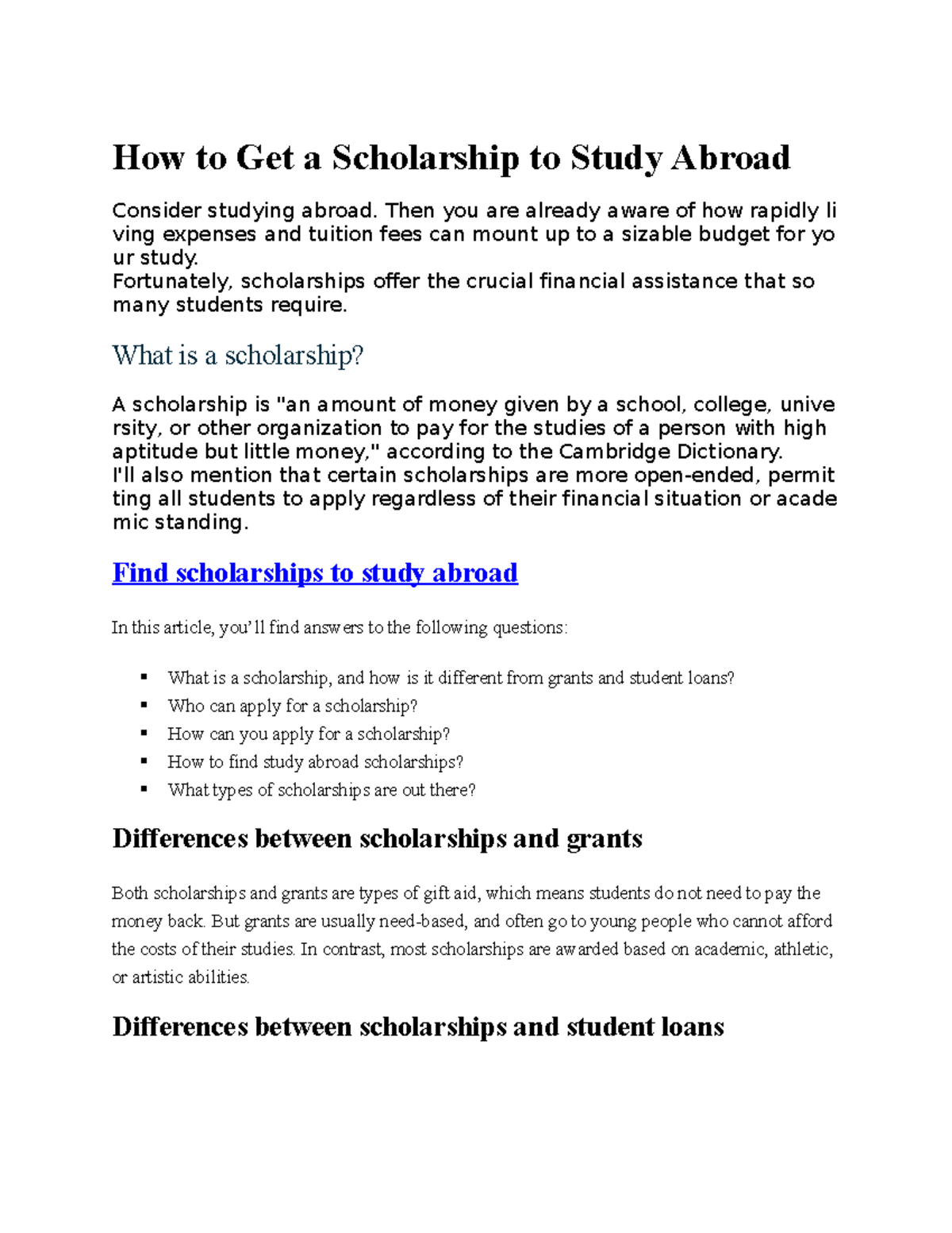 How to Get a Scholarship to Study Abroad in 2022 - How to Get a ...