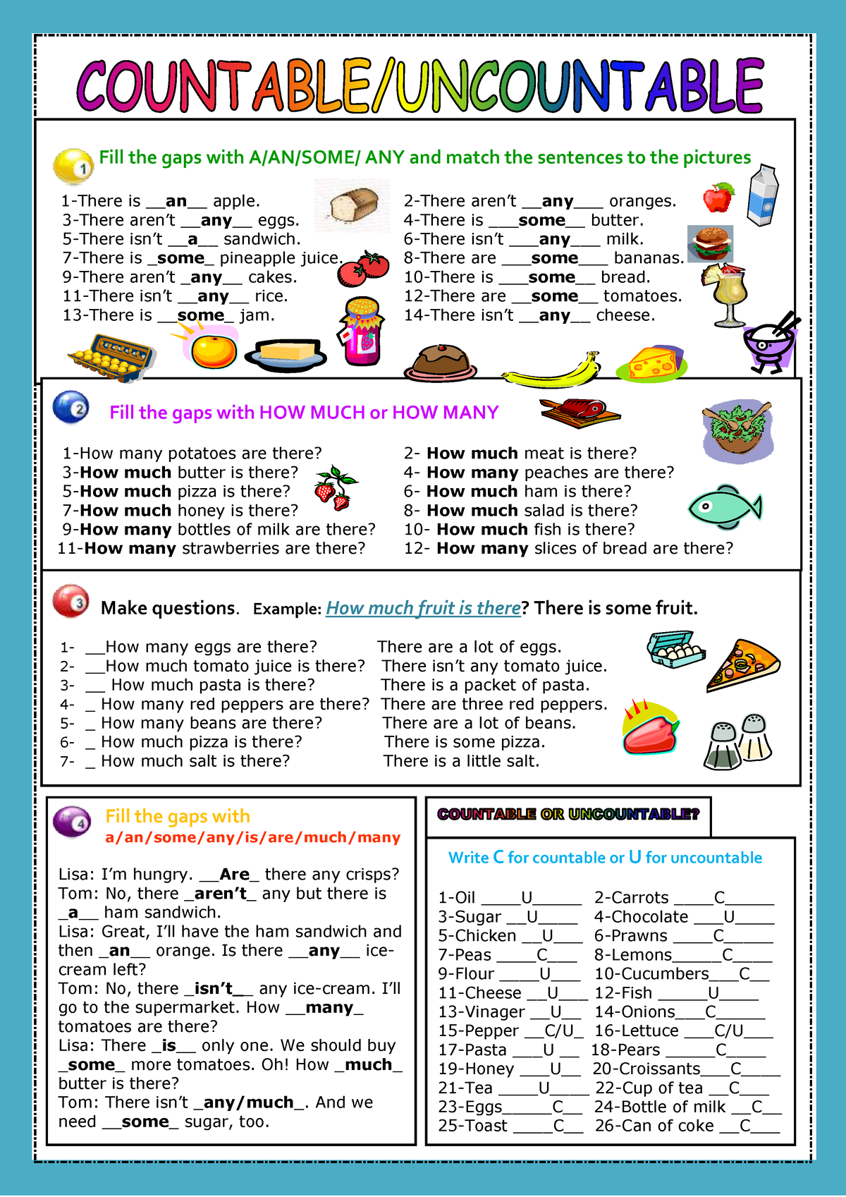 homework countable uncountable